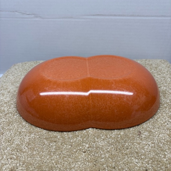 MCM Color-Flyte Burnt Orange Double Bubble Divided Serving Bowl 10.5” Branchell - Picture 3 of 9